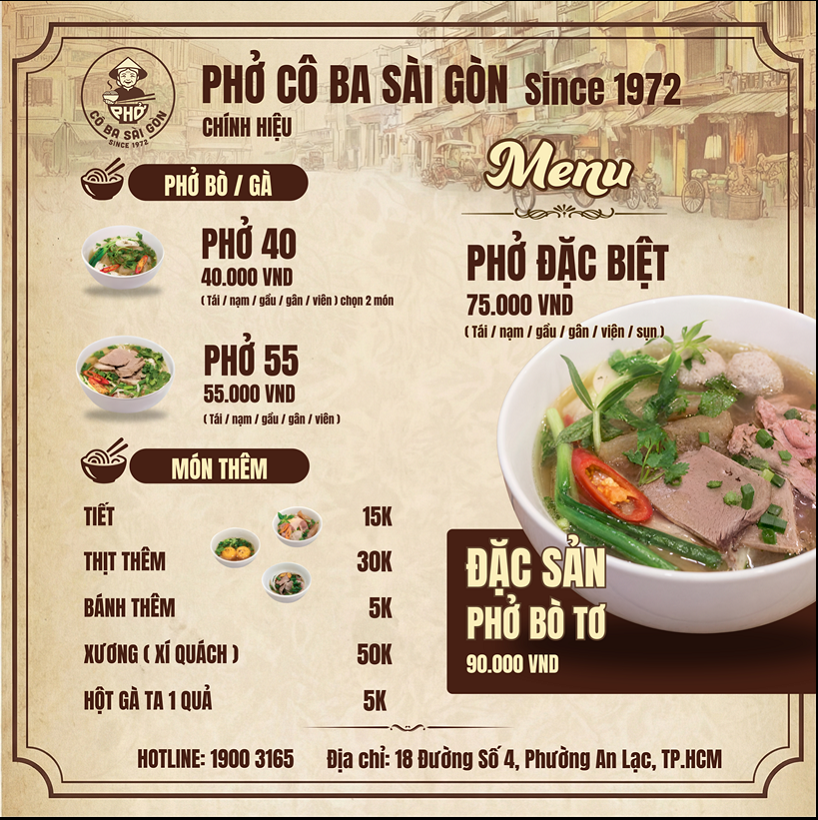 Full menu